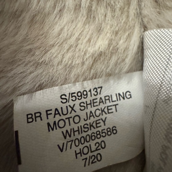 Banana Republic Tan Shearling Jacket with Cream Lining and Wide Collar - Picture 4 of 4